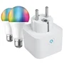 Enchufe WiFi Inteligente Muvit IO MIOPAK005 + Bombilla Inteligente Muvit IO A60/ Casquillo E27/ 9W/ 800 Lúmenes/ 2700K-6500K/ Pack de 2 uds